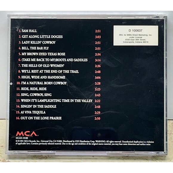 Tex Ritter Country Music Hall of Fame Series CD Country 1991 BMG Sam Hall - Picture 3 of 6